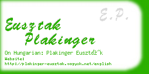 eusztak plakinger business card